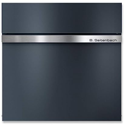 Metzler Briefkasten mit Zeitungsfach Anthrazit - Personalisiert mit Edelstahl V2A Namensschild - Pulverbeschichtung in RAL 7016 Anthrazit - Wandbriefkasten mit Zeitungsfach - Stelio