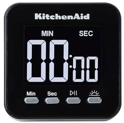 KitchenAid KQ912 99M Digital Single Event Magnetic Visual Timer with Backlight, Cooking, Classroom, Egg Timer, Black