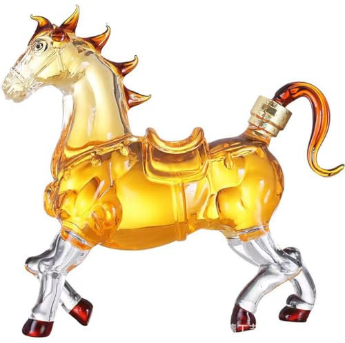 Carafe à décanter à whisky pour homme, en cristal en forme de cheval, pour vin, bourbon, brandy, liqueur, jus, eau, vodka, rhum, tequila, 1000 ml