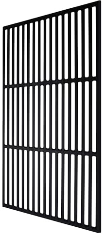 Herrselsam Grille de barbecue en fonte émaillée - 42 x 28 cm - Grille rectangulaire en fonte émaillée - Accessoire pour barbecue, barbecue à gaz, barbecue au charbon de bois et bien d'autres - Pour