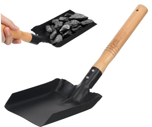 Kisangel Pala De Hierro Pequeña para Jardinería Doméstica, Pala para Excavar y Aflojar Tierra, Mango De Madera, Herramienta Portátil para Plantar y Desherbar Exterior