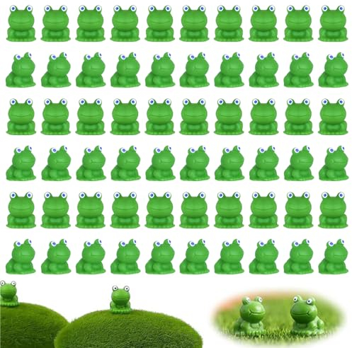 YaLiyA 60 Pezzi Mini Rana Rane Piccole da Giardino Mini Rane in Resina Piccole Rane per Acquario Giardino Paesaggio casa delle Bambole Decorazione in Miniatura per Vaso Fai da Te