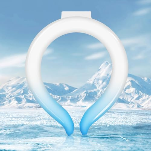 Zettfuly Neck Cooling Tube, Reusable Ice Neck Cooler Ring, Wearable Body Cooling Tube for Summer Hot Weather, Ice Collar for Outdoor Indoor Activities Relief for Hot Flashes (Blue)