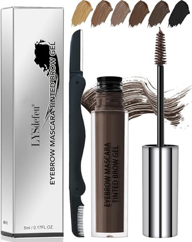 Augenbrauen Gel-Taupe Wimperntusche Wasserfest Wischfest, Augenbrauengel Schweißfest, Eyebrow Mascara Gel für Getönte Vollere Augenbrauen und Wimpernfarbe, Lang Anhaltendes Natürlich Augen Make Up-05