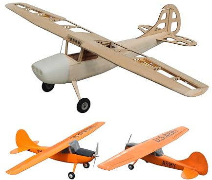 Cessna L-19 Bird Dog Modellflugzeug Kit, Maßstab 1:15, 749 mm Spannweite, Lasercut Holz Bauteile, Clark-Y Profil, 500 mm Rumpflänge, 180 g RTF, RC Hobby Holzbausatz, Modell Flugzeug zum selber Bauen