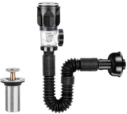 BDHYYM Sifone lavabo tubo di scarico, scarico lavandino, sifone bagno, adatto per tubi di scarico in bagni e cucine