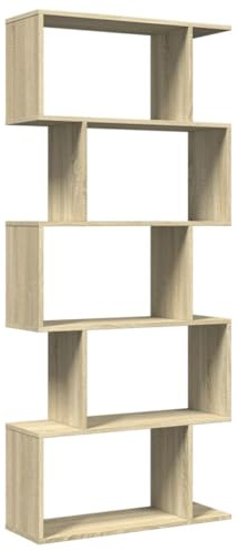 vidaXL Raumteiler-Bücherregal 5 Etagen Sonoma-Eiche 70x24x161 cm