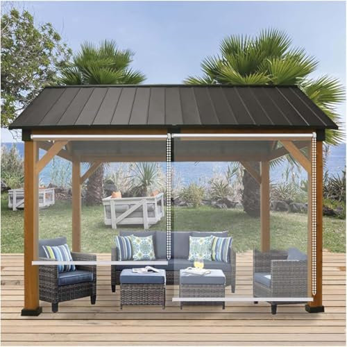 Generisch Transparentes Wasserdichtes Rollo PVC Klare Reißfeste Wetterfeste Durchsichtige Rollos Outdoor Pergola Seitenzug-Rollo Kunststoff Regenschutz Rollos für Außen Breite X Höhe,190 * 200cm