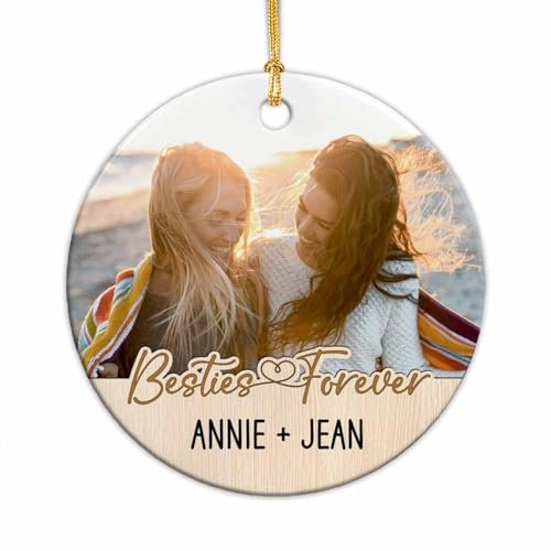 Besties Forever Foto Hängende Ornamente Weihnachten Deko Mit Schnur Weihnachtsanhänger Keramik Weihnachtsbaum Deko