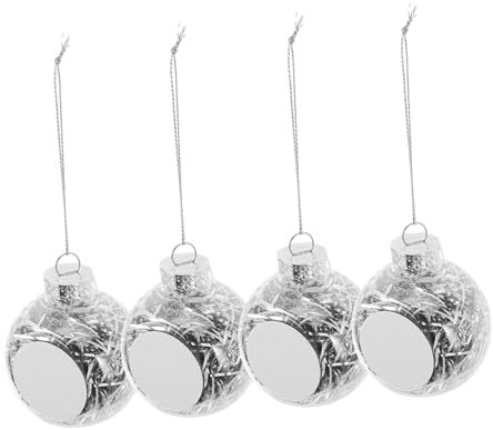MAGICLULU 4stücke Befüllbare Durchsichtige Ornamente Bruchsichere Weihnachtskugeln Zum Aufhängen Für DIY-bastelarbeiten Und Feste Mit Aufhängeseil Kunststoff-Kugel Für