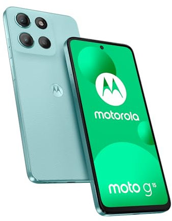Motorola Moto g15 128 Go, Smartphone debloqué, écran 6,72, Appareil Photo 50 MP, Batterie Haute capacité 5200 mAh, Bleu Glacier, Coque de Protection et câble USB C Inclus