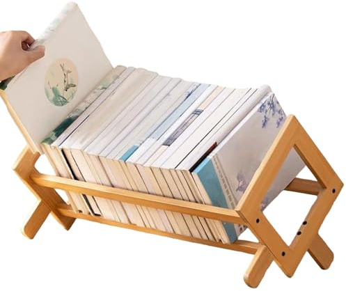 Bibliothèque de bureau – structure compacte de bureau couleur bois, aide au tri des livres, présentoir ordonné par comptoir, bloc pour empiler des journaux, assistant pour la station, unité