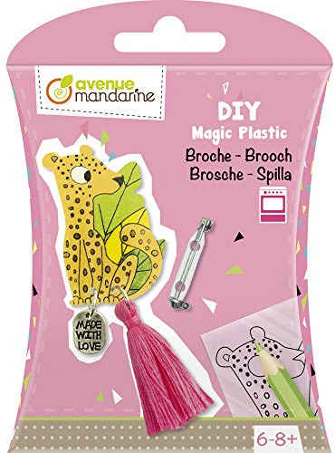 Avenue Mandarine KC076C - DIY-Box, Brosche aus Schrumpffolie zum Basteln, ideal ab 6 Jahren, 1 Box