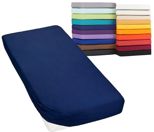 Moon-Classic spännlakan resårsäng vattensäng spännlakan madrasser 160 g/² 180 x 200 – 200 x 220 mörkblå