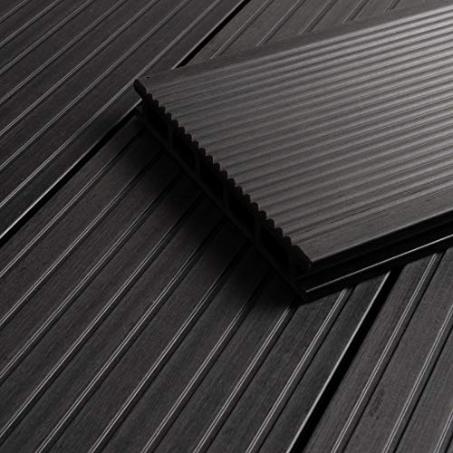 HORI® WPC-Terrassendiele Malta Anthrazit Hohlkammer | Komplettset inkl. 40x60 mm Unterkonstruktion & Clips | Pflegeleicht & rutschfest für langlebige Terrassen Fläche: 5 m² I 2,30 m Dielenlänge