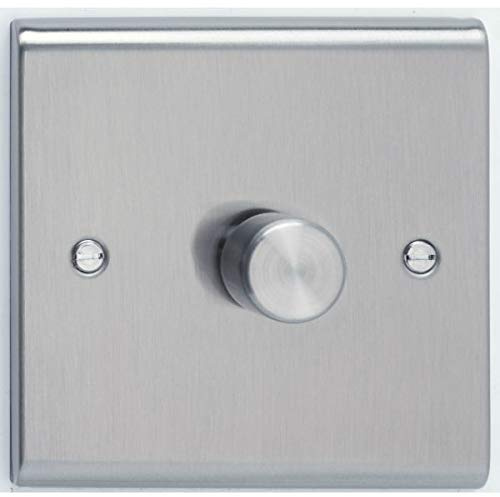 Deta SD1414SS Universal LED Dimmer Switch 1 Gang 2 Way 3-250 Watt (Stainless Steel)