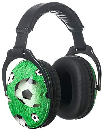 PROTEAR Kids SNR 28dB - Protección auditiva para niños, protección auditiva, protección auditiva ajustable, protección auditiva para niños, fuegos artificiales, deberes（Fútbol Verde）