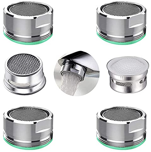 4PCS Kitchen and Bathroom Faucet Aerator, 2 Packs of Aerator Filter Replacement Parts, with Brass housing 15/16 inch 24mm External Thread Aerator Faucet Filter, with Gasket, for Kitchen and Bathroom
