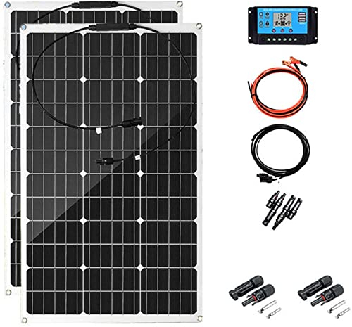 CHUNTIANMEI 600W 18V Paneles Solares Monocristalinos,Panel Solar Flexible,para Campers,Autocaravanas,Placa Solar Autoconsumo,Kit Solar Fotovoltaico,Solarpanel+30Acontroller