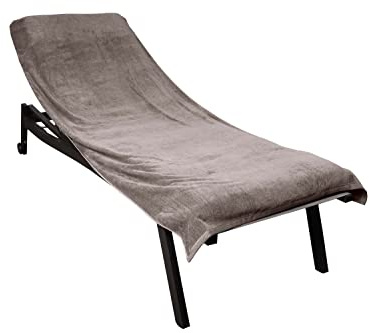 jilda-tex Skyddsöverdrag för trädgårdsstol, strandstol, solstol, stol, dyna, 100 % bomull frotté 80 x 200 cm (ljusgrå)