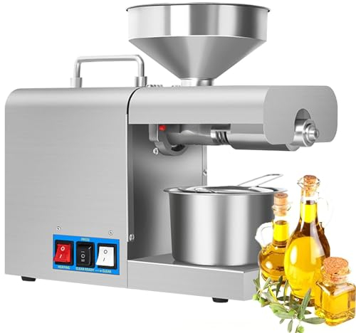 ExoticaBlend Pressa di Olio Elettrica 820W Caldo Freddo Automatico Macchina della Pressa Dell'olio Acciaio Inossidabile per Olives Sesame Coconut Flaxsee