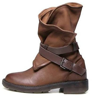Cachorro 1 Paire De Bottes Courtes De Style Rétro Slouchy, Costume Médiéval Victorien Renaissance, Steampunk Cosplay Medium Tube Bottes pour Femmes, Cadeau,Marron,39
