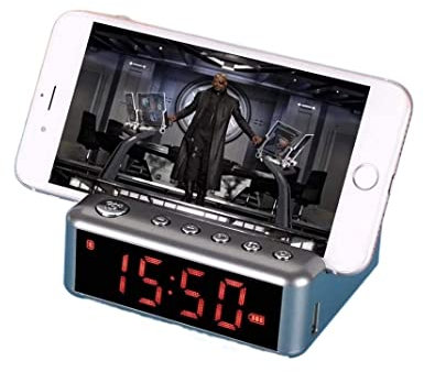 SJHDHDA Reloj Despertador con Radio Digital, inalámbrico con Reloj Despertador, Disco U FM, pequeño hogar, Exterior, Mini con Reloj de pie, Rosa (Color: Rosa) (Plata) Learned extensively