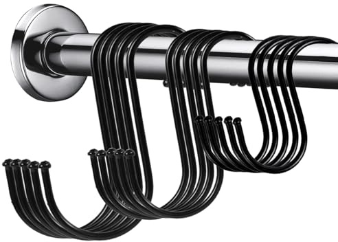 Celebration Directre 15PCS S Hooks for Hanging, Stainless Steel S-Shaped Hooks Mixed Size Metal Hanging Hook Plant Hooks Hangers for Kitchen Office Bathroom Bedroom