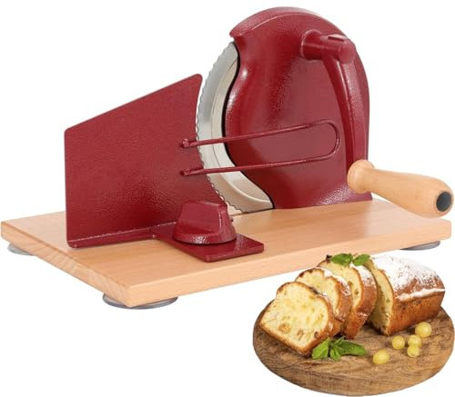 Affettatrice manuale per pane, design a manovella, con lama ondulata in acciaio inossidabile, spessore regolabile per uso domestico e cucina