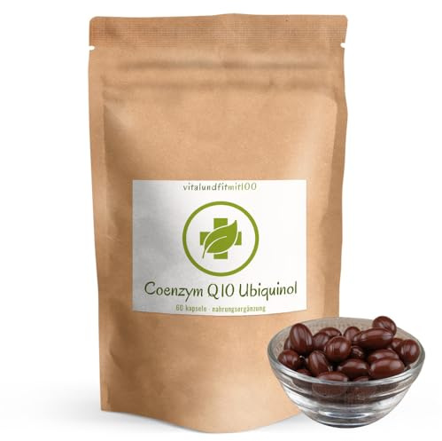 vitalundfitmit100 Coenzym Q10 Kapseln 90 Stk. CoQ10 – hochdosiert, Ubiquinol, vegan