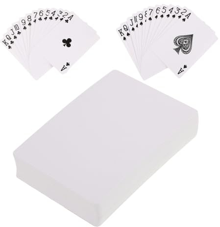 Beavorty Leere Selbstgemacht Poker Spielkarten aus Robustem Papier Einseitig Sublimationsbeschichtet Thermotransferdruck Kompatibel 2 Satz für Kartenspiele und Kreative Projekte