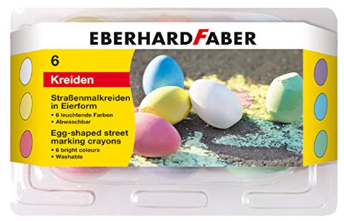 Faber Straßenmalkreide 6 Farben in Eiform ca. 60mm × 45mm