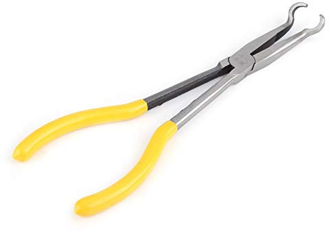 Pinze Prolungate del Naso Curvo 270mm in Acciaio 45/90 Grado Piegato Naso o Forma O Tip Artigianale Riparazione Strumento di Manutenzione(O-Forma prolungata)