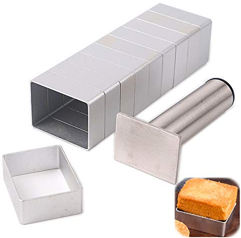 LoBake Rectangle Shape Aluminium Pineapple Cake Mold Stainless Steel Pressing Stamp mooncake Mould Fondant Cookie Biscuit molds DIY