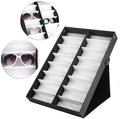Scatola Portaocchiali Multifunzionale per 16 Occhiali da Sole, Organizzatore Elegante per Gioielli, Orologi e Accessori