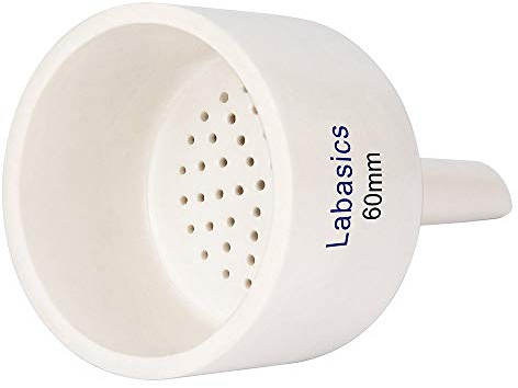 Labasics Buchner Embudo de Porcelana 60 mm, Embudo de Filtro Buchner de Porcelana OD 6 cm ID 5,7 cm para Laboratorio