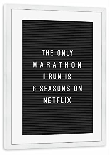 artboxONE Poster mit Rahmen weiß 30x20 cm Letterboard Netflix Marathon von Hafenkönigin - gerahmtes Poster