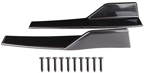 EBTOOLS Faldones laterales universales para coches Par Faldón lateral universal Divisor de balancines Difusor de ala lateral Kit de carrocería de coche Negro brillante 17.7x3.3in