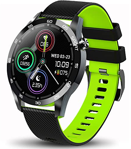 KuSONG Smartwatch Orologio Fitness Tracker Uomo Donna con Contapassi Cardiofrequenzimetro Cronometro, Sportivo Impermeabil IP67 Notifiche Messaggi per Android iPhone (Verde)
