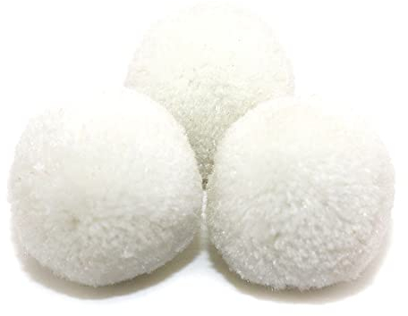 Duories Pompons zum Basteln,30 Stück 50mm Bunte Bommeln Bälle,Pom Poms für Kunsthandwerk,Pompons Bälle für Ostern,Weihnachten,Bunte Pompons für DIY Basteln Tischdekoration Geburtstagsdeko,Weiß
