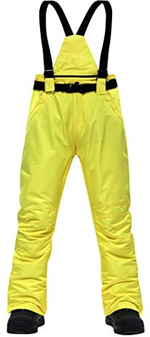 Damen Skihose S Neu Outdoor Sport Hosenträger Herren Warm Winter Schnee Snowboard Gelb XL
