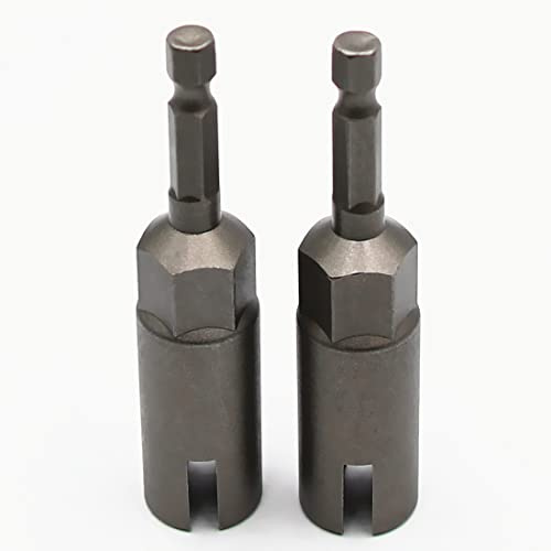2 x tiefe Flügelmutter-Schraubendreher, 6,35 mm Sechskantschaft, Schlitz, Flügelmutter-Bohrer, Steckschlüssel, Werkzeug für Plattenmuttern, Schrauben, Öse, Q-Aufhänger, C-Hakenbolzen
