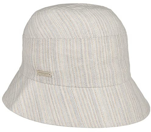 Seeberger Fine Stripes Stoffhut Baumwollhut Sommerhut Sonnenhut Damenhut Gartenhut Damen - Frühling-Sommer - One Size hellblau