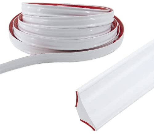 3 Meters PVC Quadrant Trim, Self Adhesive Moulding Trim Wall Corner Strip Home Wall Inside Corner Decoration, Caulk Strip Laminate Floor Beading Edging Strip Wall Corner Strip(12 * 9mm)