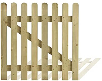 KHAPALWAK Round Top Picket Garden Gate, Picket Fence Gate, Garden Gate 90cm Wide, Outdoor Gate_(90cm x 90cm) L X H