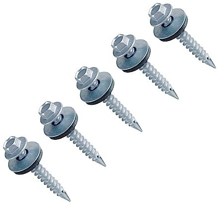 TERF® Thin Metal Corrugated Roofing Sheet to Timber Self Drilling Screw 6.3mm X 45mm (No.14 X 1.3/4) Hex Head Slash Point Corrugated Roofing Screw With EPDM Sealing Washer - Pack of 20
