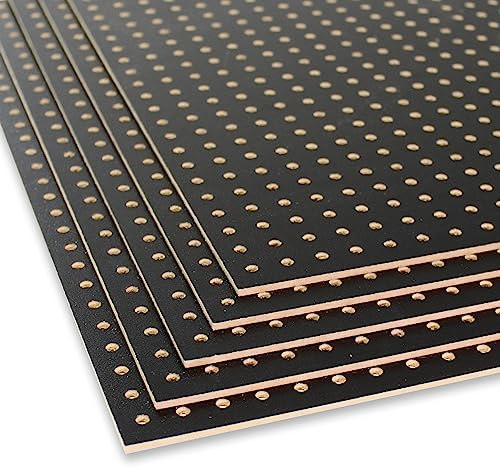 Peggy´s PEGBOARD Mini panneau perforé en bois (MDF) 50 x 40 x 0,3 cm – Trou de Ø 5 mm – Distance : 15 mm – Laqué noir – Fabriqué en Allemagne