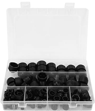 QANYEGN Set von 145 Sechskantschrauben Schutzkappen, Sechskant Abdeckkappen, Mutter und Schraube Abdeckungen, Schrauben Kappen mit Aufbewahrungsbox für Schrauben M4 Bis M12