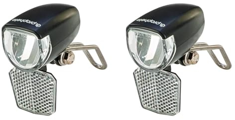Prophete Fahrrad LED-Scheinwerfer – 15 Lux, mit EIN-/Ausschalter & abnehmbarem Reflektor – Für Naben-, Seitendynamo & E-Bikes (6V) – StVZO zugelassen – Kompakter Scheinwerfer mit Nirosta-Halter