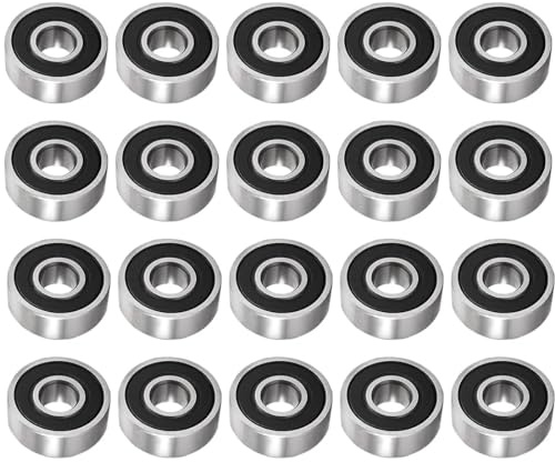 TUZUK 20 Pcs 6001-2RS Double Rubber Seal Bearings 12x28x8mm, Pre-Lubricated and Stable Performance, Deep Groove Ball Bearings for Electric Motor